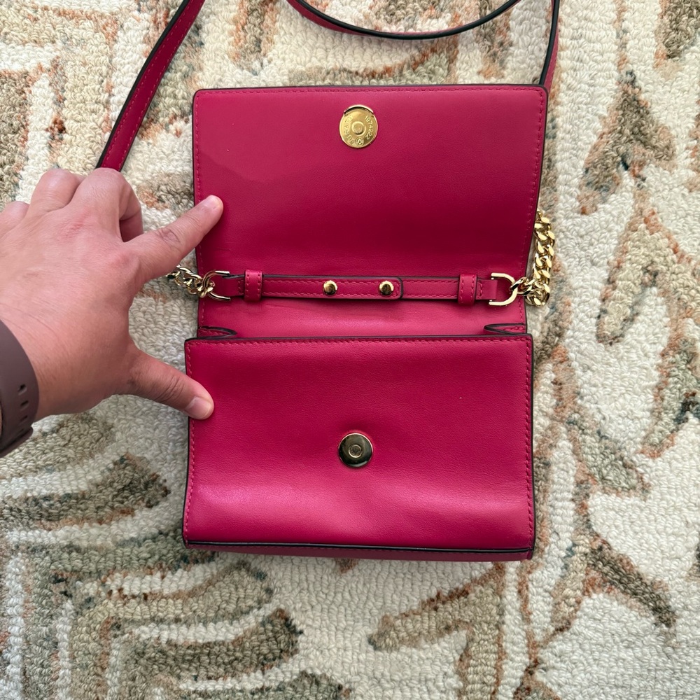 Michael Kors Ruby Pink Love Crossbody Purse with Gold Hardware - Picture 3 of 8